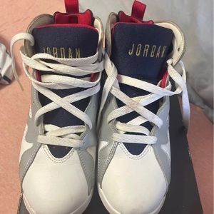 White silver red & navy blue